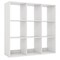 White 9 Storage Cube Bookshelf with Back Guardrail for Living Room or Bedroom